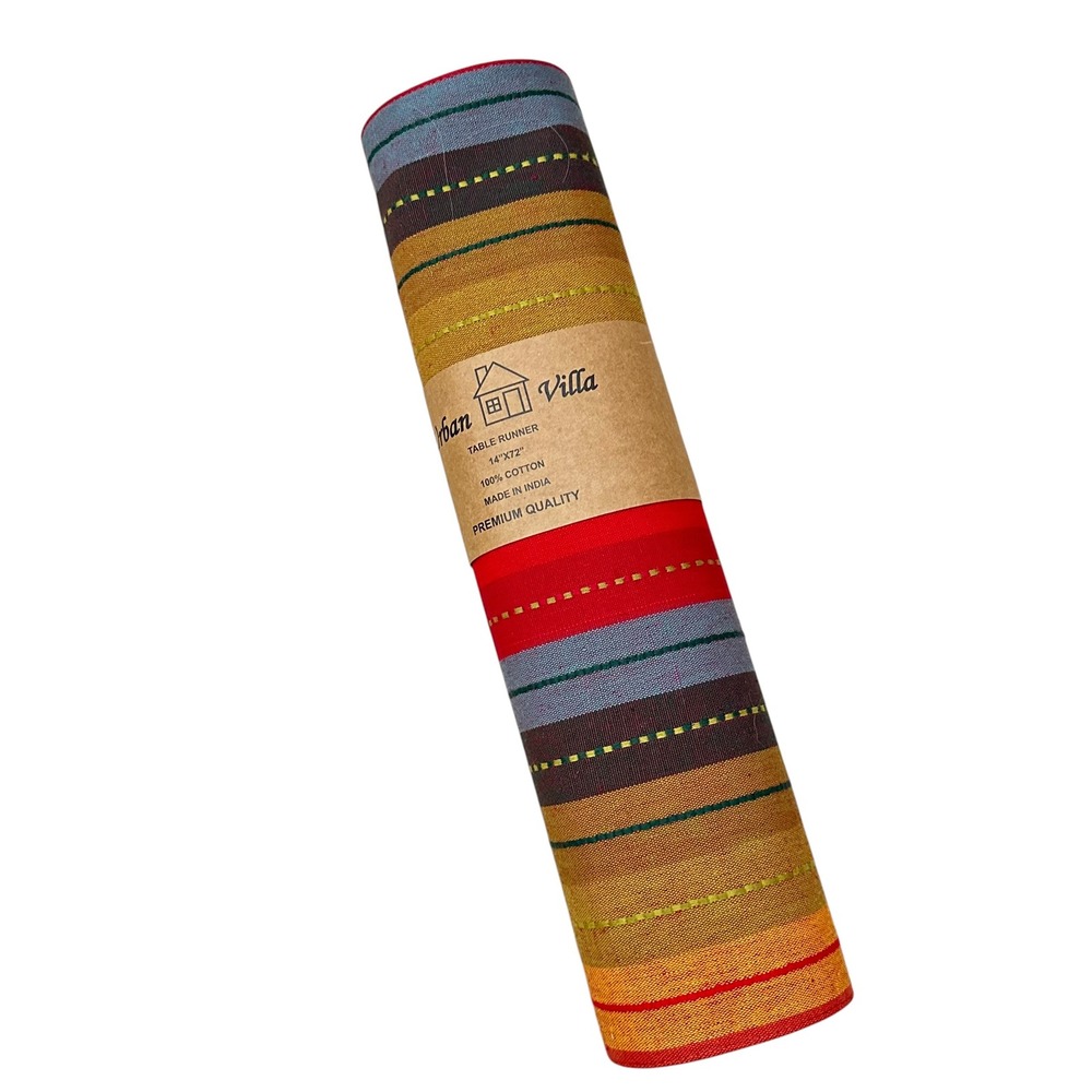 Urban Villa Table Runner 100% Cotton Multicolored NWT 14 x 72 inch